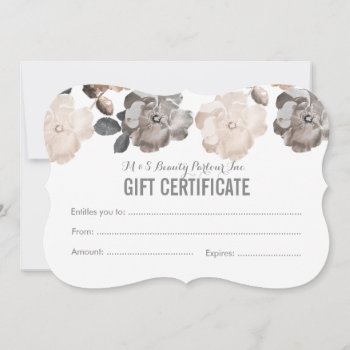 Vintage Roses Salon Gift Certificate Template by Pip_Gerard at Zazzle
