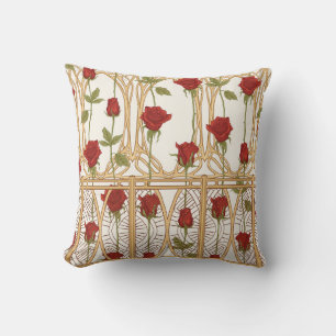 Vintage roses seamless pattern, background in art throw pillow