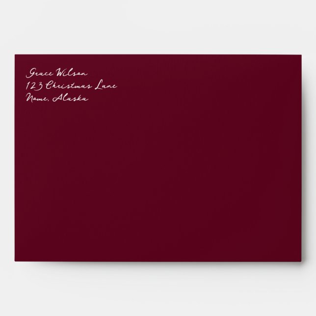 Vintage Roses Textile and Maroon Envelope (Front)