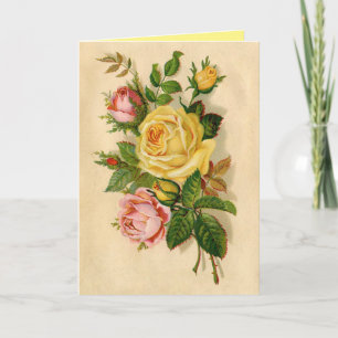 Vintage Roses Thank-You Greeting Card