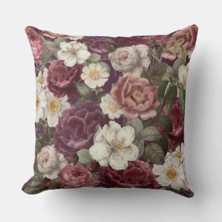 Vintage Roses Throw Pillow