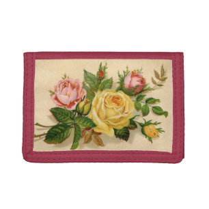 Vintage Roses Trifold Wallet