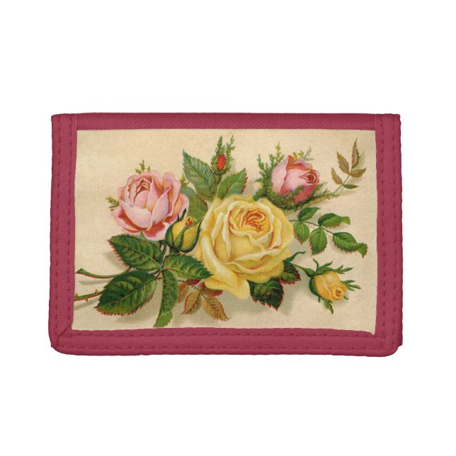 Vintage Roses Trifold Wallet (Front)