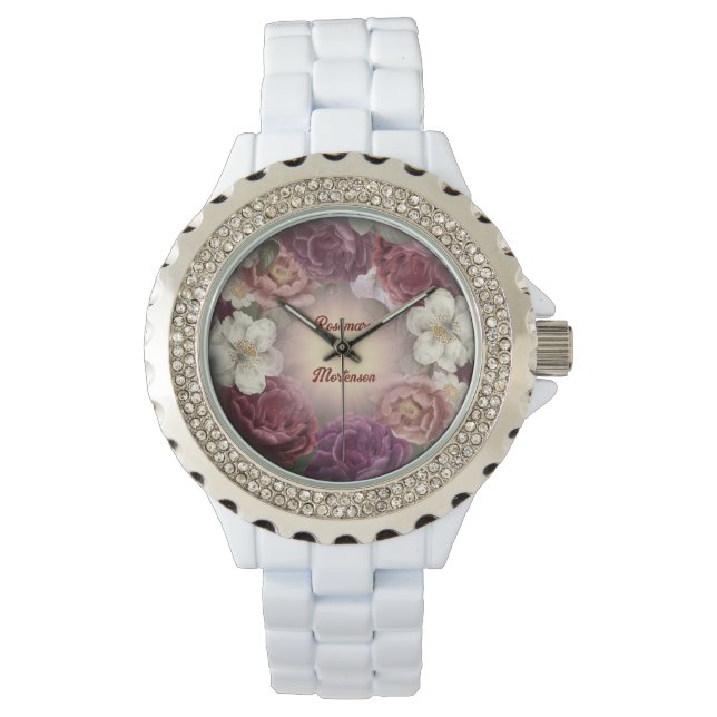 Vintage Roses Watch (customizable) (Front)