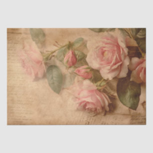 Vintage Roses Watercolor Roses Pink Rose  Decoupag Tissue Paper