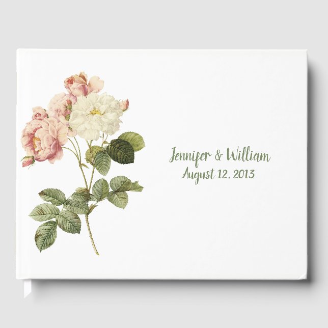Vintage Roses Wedding Guest Book (Front)