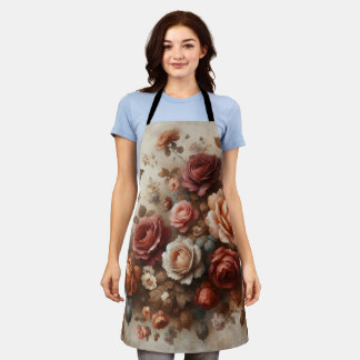 Vintage Roses with Butterflies Apron