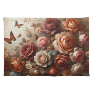 Vintage Roses with Butterflies Cloth Placemat