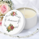 Vintage Roses with Filigree Frame Bridesmaid Mini Candle Favors<br><div class="desc">Customize for the bridesmaid in a beautifully understated French inspired design featuring etched gray frame with sprays of pink,  red and yellow roses with center area for your personal text.</div>