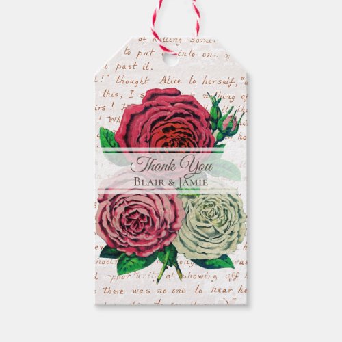 Vintage Roses Wonderland Thank You Gift Tag