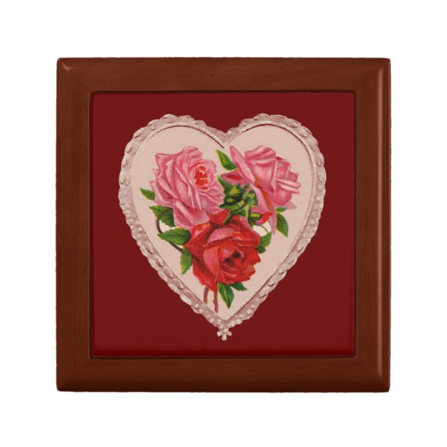Vintage Roses Wooden Keepsake Box (Front)