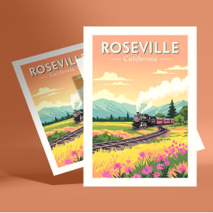 Vintage Roseville California Postcard
