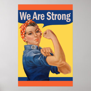 Vintage Rosie the Riveter Feminism Poster