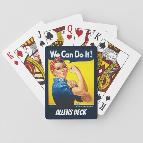 Vintage Rosie the Riveter Poster Playing Cards