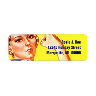 Vintage Rosie The Riveter Return address Labels