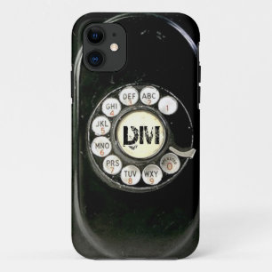 Vintage rotary dial bakelite phone, add initials iPhone 11 case