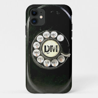 Vintage rotary dial bakelite phone, add initials iPhone 11 case