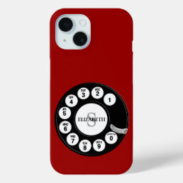 Vintage Rotary Dial (red) iPhone 15 Case