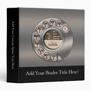 Vintage Rotary Phone 3 Ring Binder