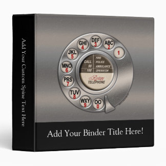 Vintage Rotary Phone 3 Ring Binder