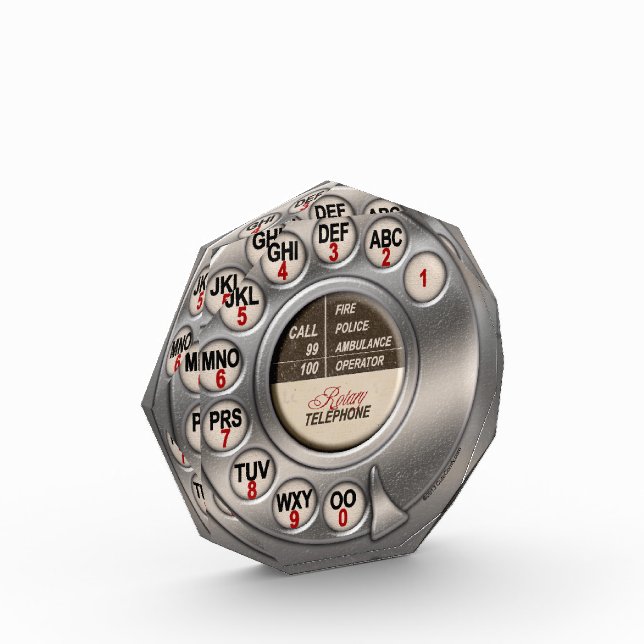 Vintage Rotary Phone Acrylic Award (Left)