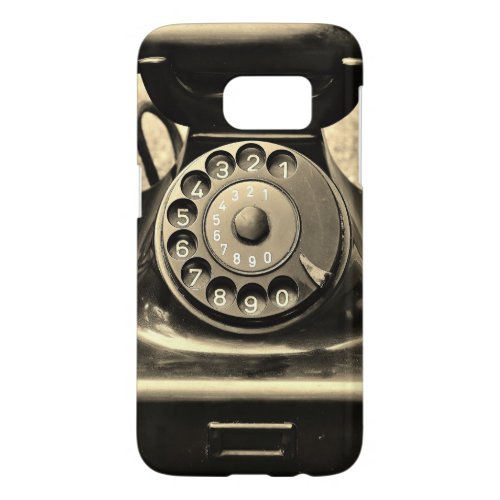 Vintage rotary phone black old school samsung galaxy s7 case