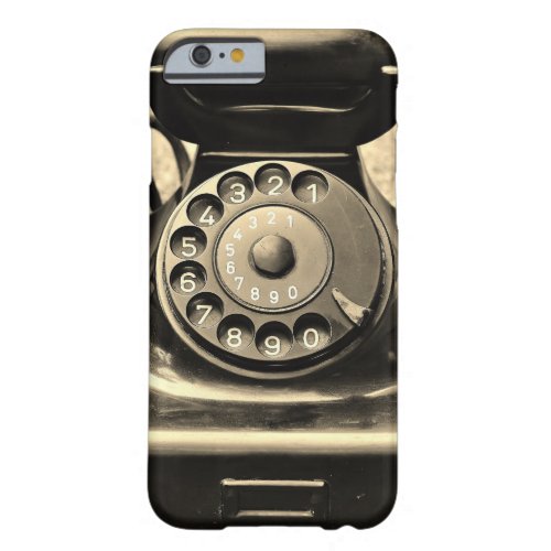 Vintage rotary phone black sepia photograph  barely there iPhone 6 case