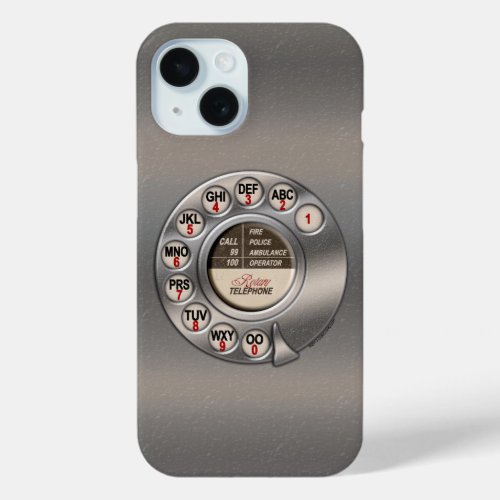 Vintage Rotary Phone iPhone 15 Case