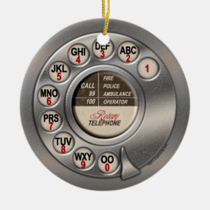 Vintage Rotary Phone Ceramic Ornament