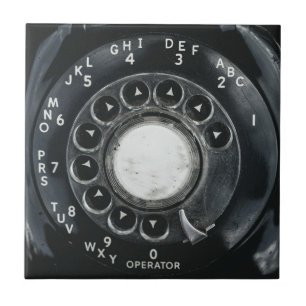 Vintage Rotary Phone Ceramic Tile