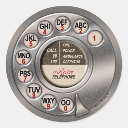Vintage Rotary Phone Classic Round Sticker