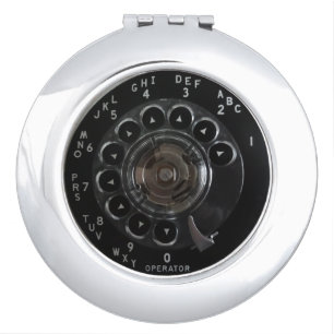 Vintage Rotary Phone Compact Mirror