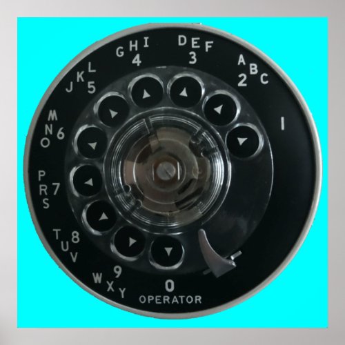 Vintage Rotary Phone Dial Poster