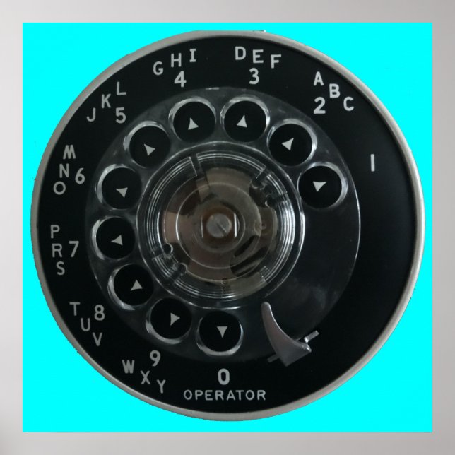 Vintage Rotary Phone Dial Poster (Front)