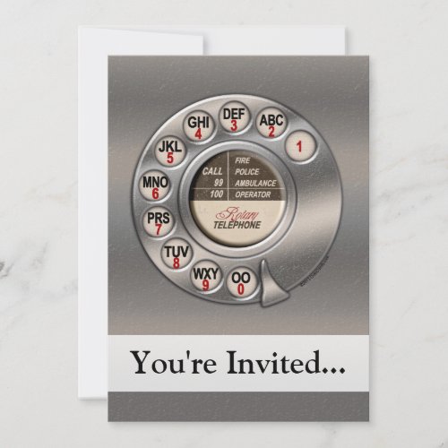 Vintage Rotary Phone Invitation
