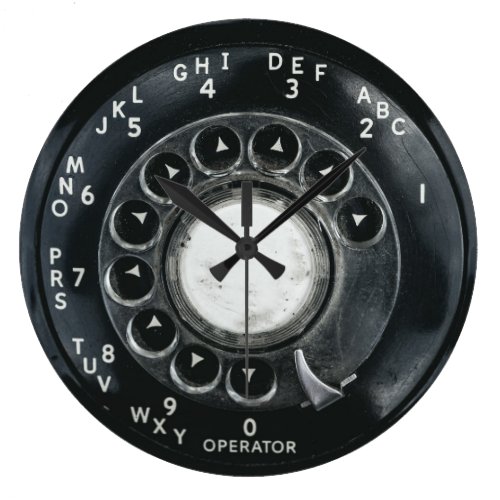Vintage Rotary Phone Large Clock