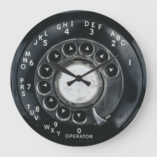 Vintage Rotary Phone Large Clock