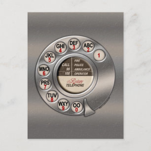 Vintage Rotary Phone Postcard