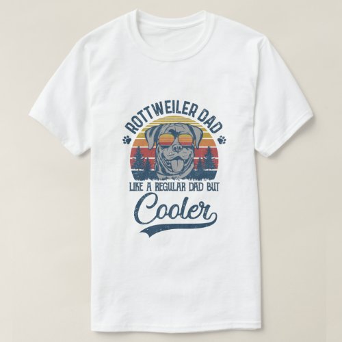 Vintage Rottweiler Dad Like A Regular Dad But Cool T_Shirt