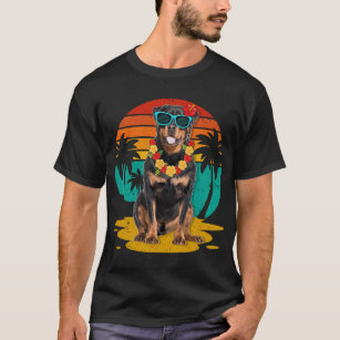 Vintage Rottweiler Dog Wearing Sunglasses Hawaii S T-Shirt