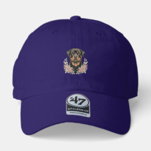 Vintage Rottweiler Floral Portrait Shirt Design_1 47 Brand Hat