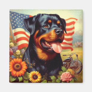 Vintage Rottweiler Painting Magnet