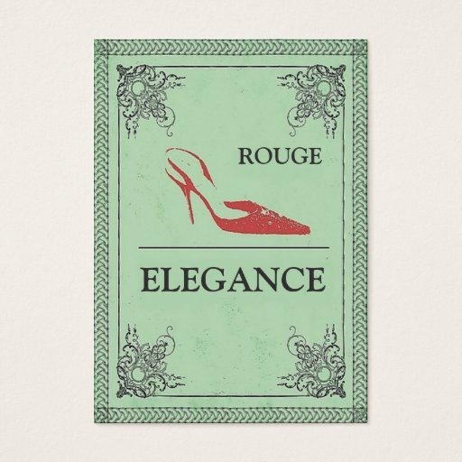 Customizable VINTAGE ROUGE ELEGANCE RED HIGH HEEL FASHION BUSINESS CARD TEMPLATES