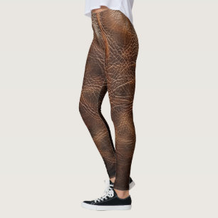 Vintage Rough Leather Texture  Leggings