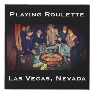 Vintage Roulette Scene, Las Vegas, Nevada Faux Can Canvas Print