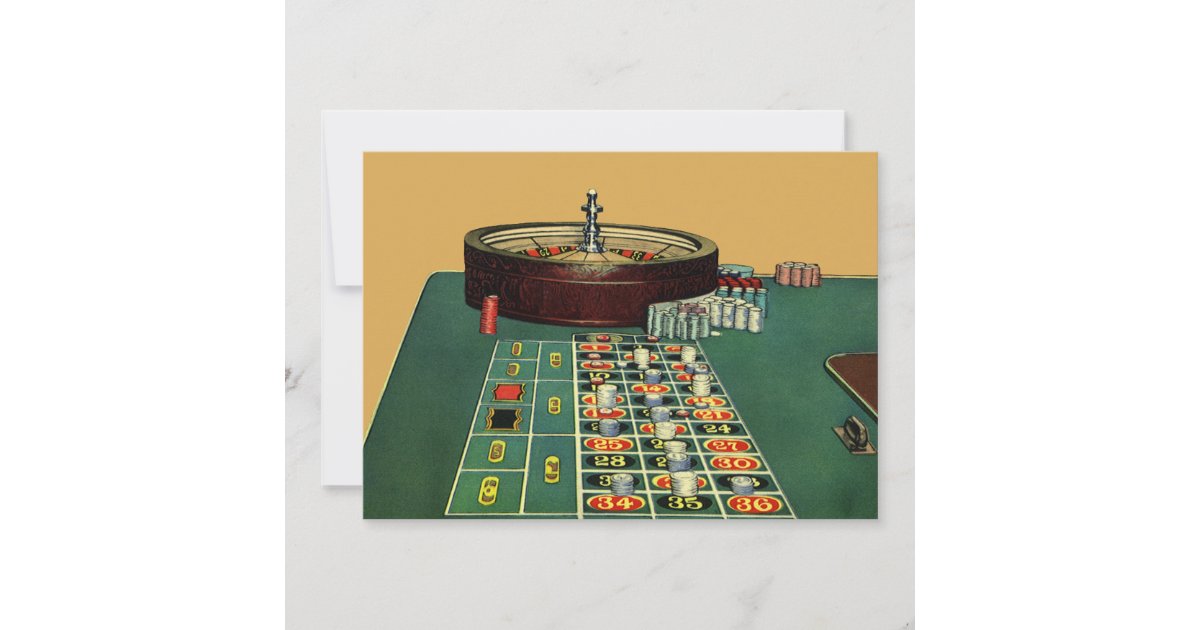 Retro Roulette Table Vintage Roulette Table Casino Game, Gambling Chips | Zazzle