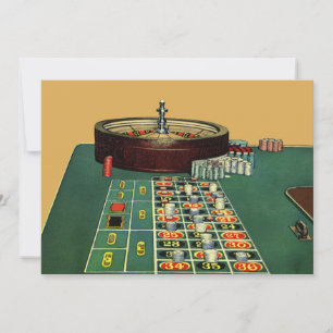 Vintage Roulette Table Casino Game, Gambling Chips