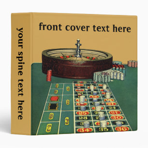 Vintage Roulette Table Casino Game, Gambling Chips 3 Ring Binder