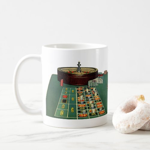 Vintage Roulette Table Casino Game Gambling Chips Coffee Mug