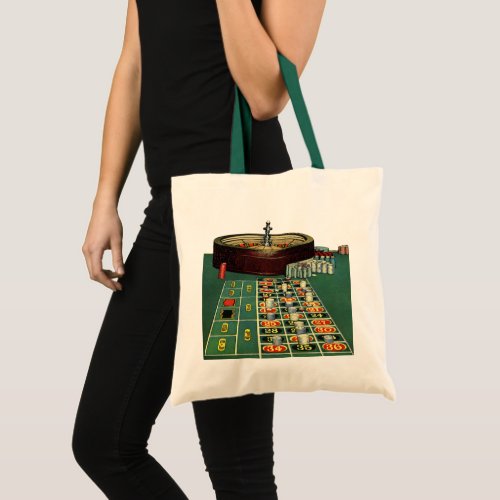 Vintage Roulette Table Casino Game Gambling Chips Tote Bag